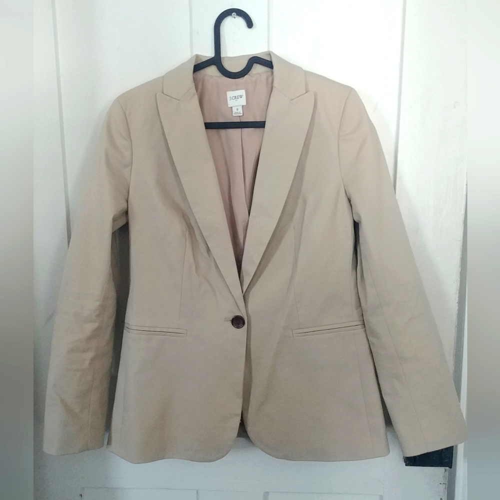 J. Crew Women's Tan Casual Blazer Size 2 Officecore Corpcore (D)